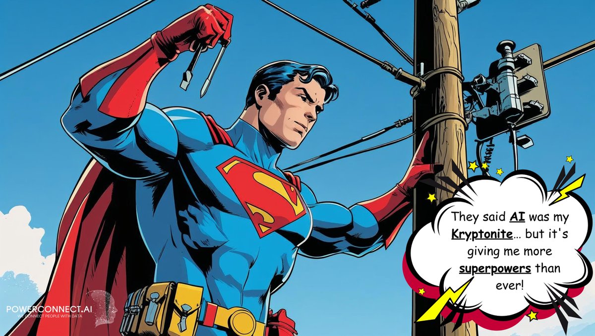 POWERCONNECT.AI is now delivering even more supercharged #automation from handling #emergency calls to supporting #fieldservice technicians out in the field. 💥 Even in his spare time, #Superman is helping his community in Metropolis—swapping out meters and fixing