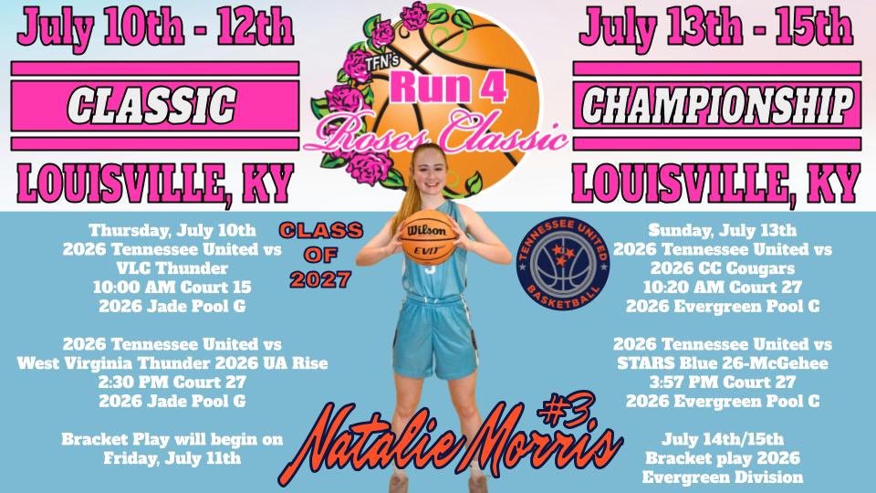 Best week of the summer 🌹 
Coaches come check us out! 
<a href="/TFNsRun4Roses/">TFN's Run 4 Roses</a> <a href="/TNUnitedBall/">TNUnitedBasketball</a> <a href="/dubya_j/">Wendell Jones</a> <a href="/e3elitevertimax/">E3 Elite Vertimax / Sports Training</a> <a href="/PGHVirginia/">Prep Girls Hoops Virginia</a> <a href="/CoachUnderwood3/">Jacob Underwood</a> <a href="/MMBR_CoachGBell/">Major Movez Basketball Review #MMBR</a> <a href="/TommyHuffman11/">Tommy Huffman</a> <a href="/JrAllStarBB/">Jr. All-Star Girls Basketball</a>