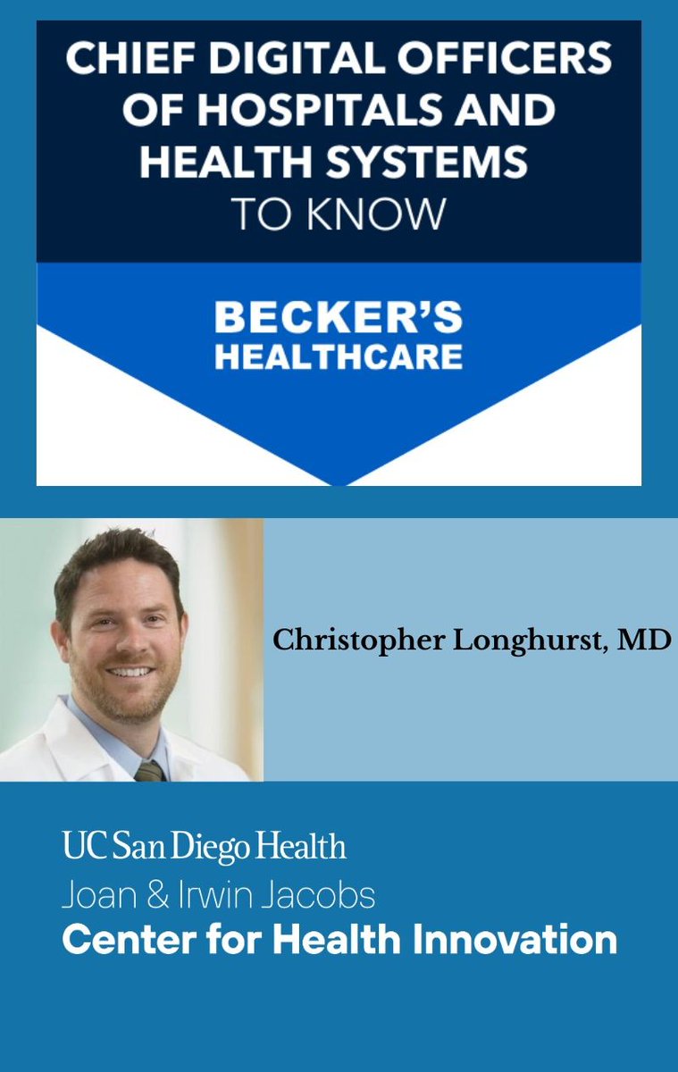 InnovationUCSDH's tweet image. Healthcare is moving fast — and @CALonghurst is helping set the pace. As CDO & CMO at @UCSDHealth he’s turning big digital ideas into real-world impact, from smarter EHRs to smoother workflows.
Big congrats on being named one of @BeckersHR top CDOs to know in 2025! Well…