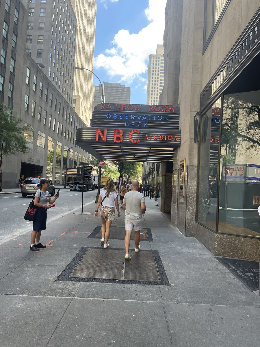 In front of the rainbow room!