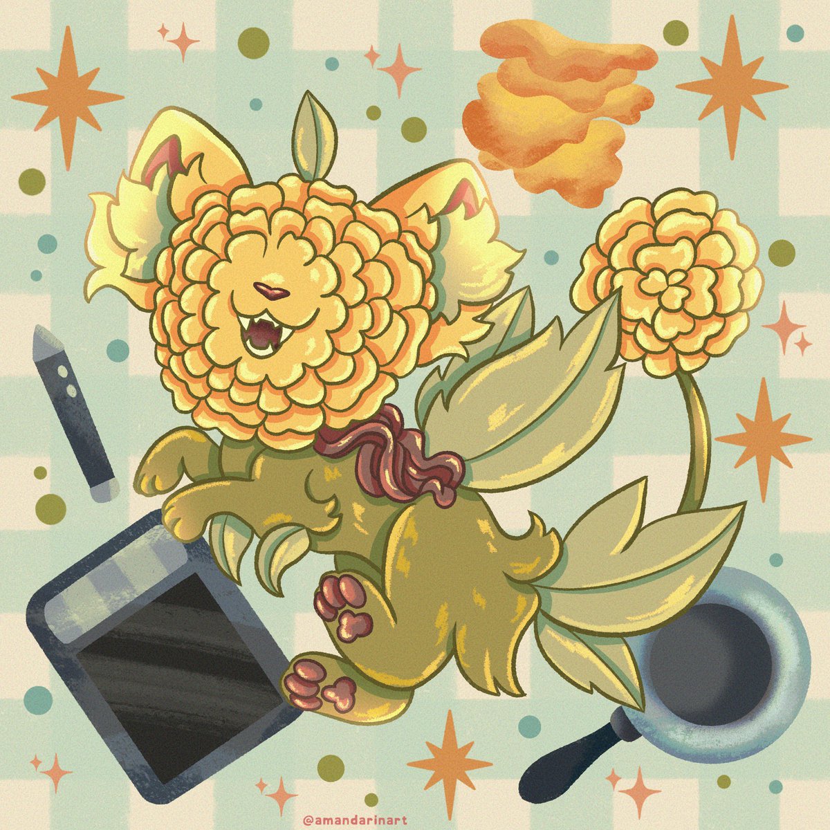 amandarinart's tweet image. 🌿🐱🌻🪲🌼🐛🌞✨🌱