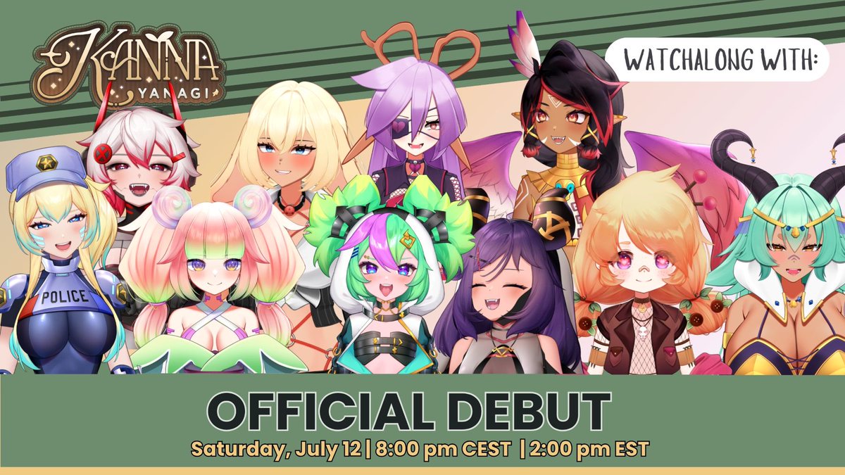 🚨[Announcement!] 

Join <a href="/VAllureOfficial/">VAllure</a> talents <a href="/StronnyCuttles/">Stronny Cuttles 🦑🛐 【VAllure】</a> <a href="/AzuraDulait/">Azura Dulait 🐐🍼【VAllure】</a>  <a href="/ImmyBisou/">Immy Bisou 🎃🩹【VAllure】</a>  <a href="/MercyModiste/">Mercy Modiste ✂️💔【VAllure】</a>  <a href="/ShibiCottonbum/">Shibi Cottonbum 🪢🐇【VAllure】</a>  <a href="/CeruFoxhound/">Ceru Foxhound 🚨🐾【VAllure】</a>  <a href="/PhylaEinrose/">Phyla Einrose 👅 🧎【VAllure】</a> <a href="/QuetzuSolscale/">Quetzu Solscale 🐉🪽 【VAllure】</a>  <a href="/SinthyaSanguine/">Sinthya Sanguine 💉 🍷【VAllure】</a> and <a href="/WilloWildfire/">Willo Wildfire ❤️‍🔥⛓️‍💥 【VAllure】</a> in watching Kanna Yanagi's Debut at 8 pm CEST (2 pm EST) this Saturday!