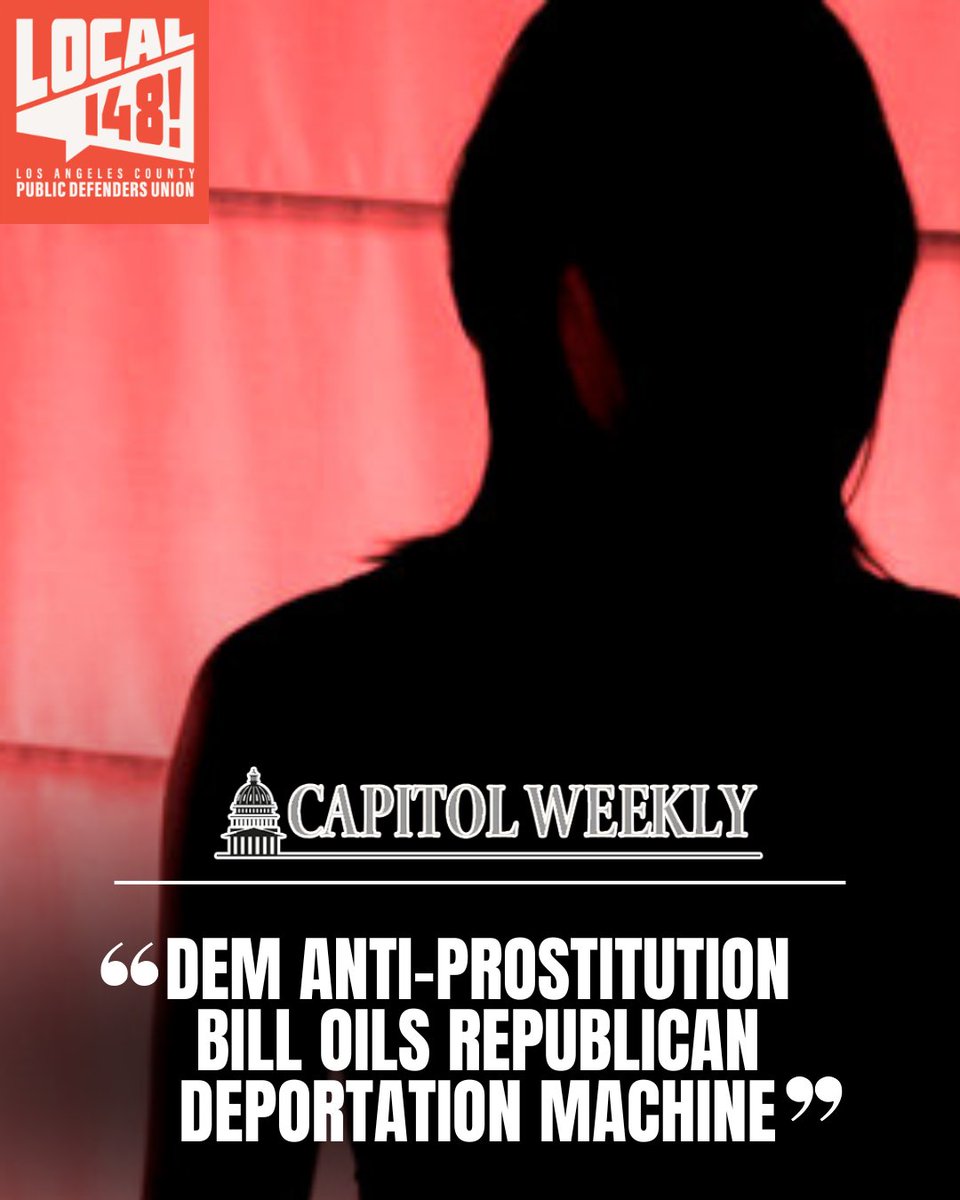 LApubdefunion's tweet image. #AB379 will cause irreparable harm in our communities, especially among migrant sex workers and trafficking survivors. We need your help to convince your state senator to oppose the bill. A vote could take place as soon as tomorrow: Take action:
secure.ngpvan.com/jO4sZ5-i20Ofw5…