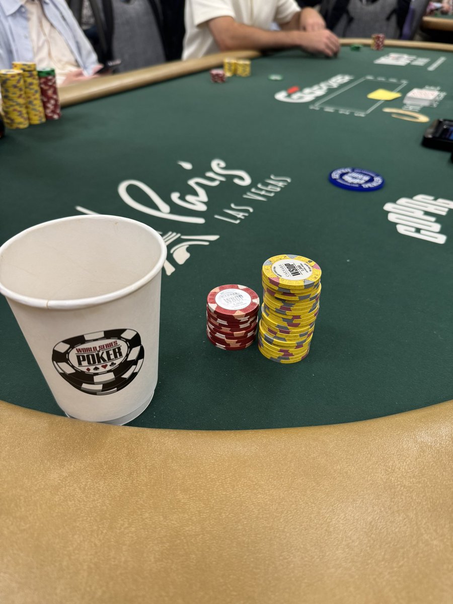 In THE MONEY 15k LOCKED UP 
old man coffee folded into the money 

4 main event cash of 6 tries 
Blessed to be here 
Time to go all in a lot to spin this up