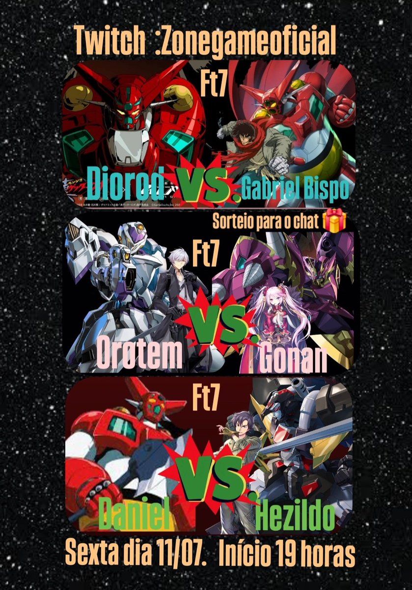 ZONEGAME OFICIAL (@zonegame23) on Twitter photo Sexta é noite de duelo de Robos vamos soltar faíscas ✨️ E explodir planetas nesse duelo.
Início as 19 horas.
🎁Sorteio de uma chave steam de Iron saga vs para o chat 🎁.
<a href="/ironsagavs/">アイアンサーガVS公式</a> <a href="/D1oRod/">DioRod</a> <a href="/danielbmbr1/">GRP|Daniel Inss</a> <a href="/Cibyhfgc/">UPP | Cibyh</a> <a href="/Orotem1/">Orotem</a> <a href="/BetoGanbatte/">GANBATTE KARATE (ROBERTO)SESSION1🥋 👊 🕹️ 🇧🇷 🐶</a> <a href="/JexBarbosa/">Jex Barbosa</a> <a href="/YvesSalohan7FGC/">Yves Salohan O VISIONÁRIO</a> Sexta é noite de duelo de Robos vamos soltar faíscas ✨️ E explodir planetas nesse duelo.
Início as 19 horas.
🎁Sorteio de uma chave steam de Iron saga vs para o chat 🎁.
<a href="/ironsagavs/">アイアンサーガVS公式</a> <a href="/D1oRod/">DioRod</a> <a href="/danielbmbr1/">GRP|Daniel Inss</a> <a href="/Cibyhfgc/">UPP | Cibyh</a> <a href="/Orotem1/">Orotem</a> <a href="/BetoGanbatte/">GANBATTE KARATE (ROBERTO)SESSION1🥋 👊 🕹️ 🇧🇷 🐶</a> <a href="/JexBarbosa/">Jex Barbosa</a> <a href="/YvesSalohan7FGC/">Yves Salohan O VISIONÁRIO</a>