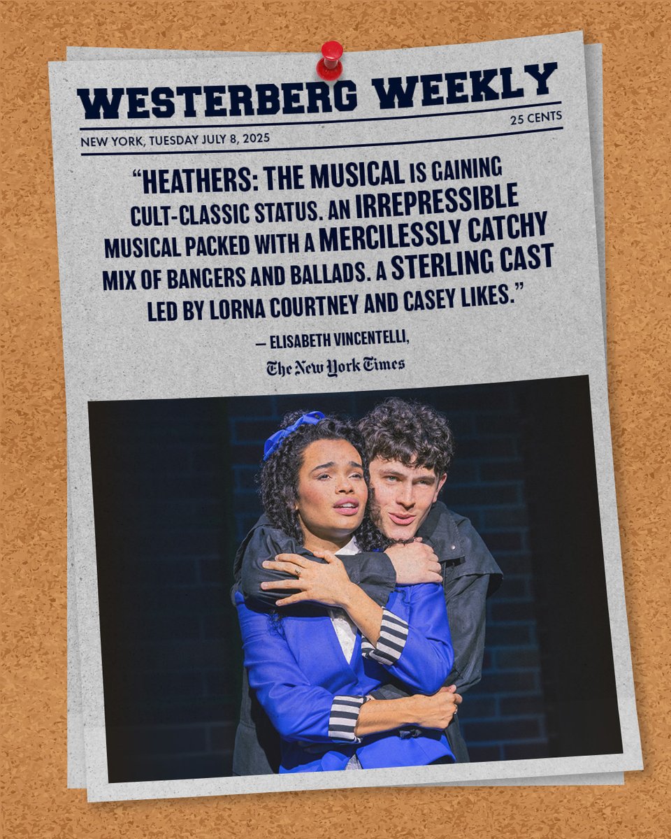 Not to be dramatic but the New York Times is talking about us and we’re gonna pass out in a 7-Eleven. 🥹🖤 #Heathers #HeatherstheMusical