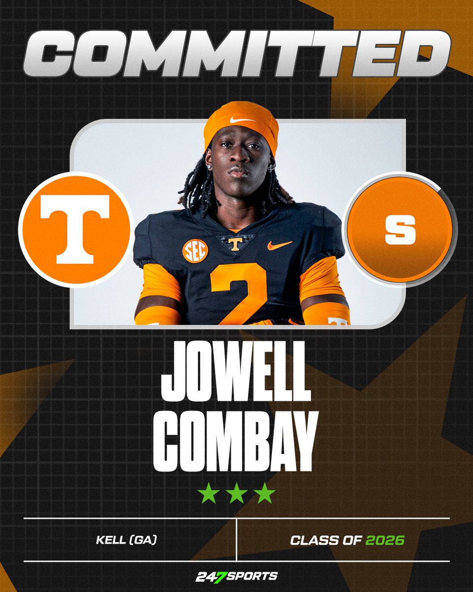Ryan Callahan (@ryancallahan247) on Twitter photo BREAKING: Georgia safety <a href="/JowellCombay/">Jowell Combay</a> just announced that he has committed to Tennessee, choosing the Vols less than 24 hours after teammate <a href="/BraydenRouse8/">Brayden Rouse ✰</a> picked UT.
Combay goes in-depth on his decision with <a href="/GoVols247/">GoVols247</a>
247sports.com/college/tennes… BREAKING: Georgia safety <a href="/JowellCombay/">Jowell Combay</a> just announced that he has committed to Tennessee, choosing the Vols less than 24 hours after teammate <a href="/BraydenRouse8/">Brayden Rouse ✰</a> picked UT.
Combay goes in-depth on his decision with <a href="/GoVols247/">GoVols247</a>
247sports.com/college/tennes…