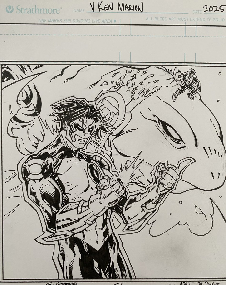 VKMarion's tweet image. Kyle Rayner? Check. Hal Jordan? Check. Ion, the avatar of willpower? Check. Green Lantern #26 is going to kick ass. Preorder now with your LCS!
Written by @spacekicker with art by me.
#greenlantern #kylerayner #haljordan #dccomics #comics #anime #manga #vkenmarion…