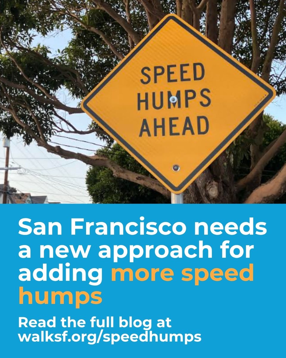 walksf's tweet image. Yesterday the @sfcta Board approved funding for a 3-year backlog of Residential Traffic Calming projects.
This is good news for getting more speed humps & tables on neighborhood streets. But after clearing the backlog, it’s clear the SFMTA needs to reform its approach.
Read our…