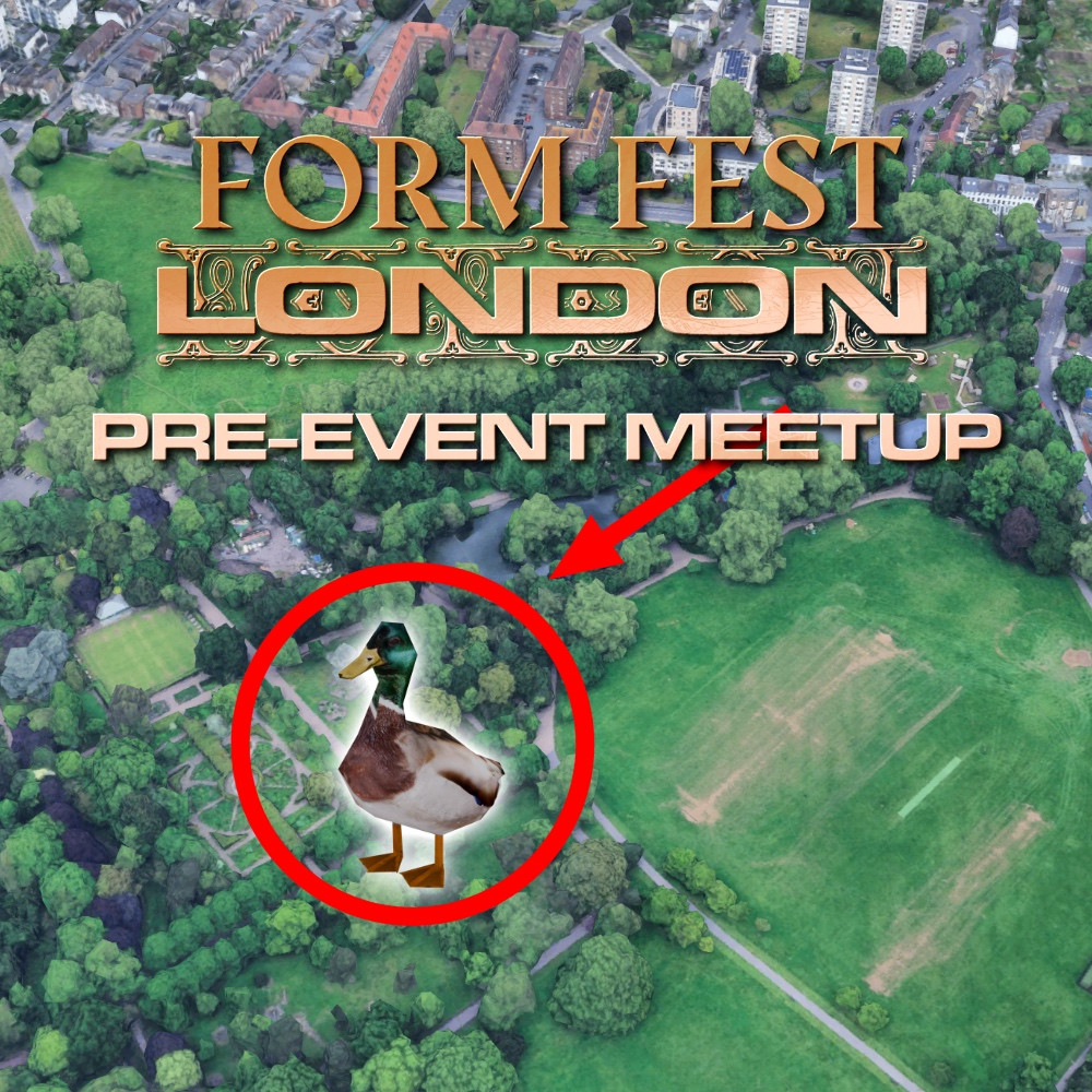 artbyform's tweet image. #FORMFESTLONDON 👑 official pre-event meetup @ Peckham Rye Duck Pond, 2pm. see you there 🦆