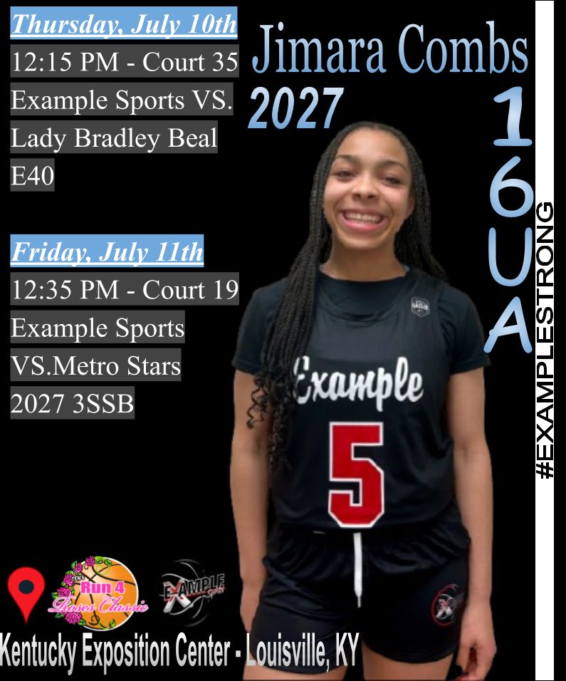 🌹 Run 4 The Roses Classic Schedule 🌹
Locked in and ready to compete.
#5 — poised, productive, and prepared.
College coaches, come see the work live.
<a href="/ExampleSports3/">Example Sports AAU</a> #ExampleStrong
<a href="/DartmouthWBB/">Dartmouth Women's Basketball</a> <a href="/barrybradford3/">Barry Bradford</a>