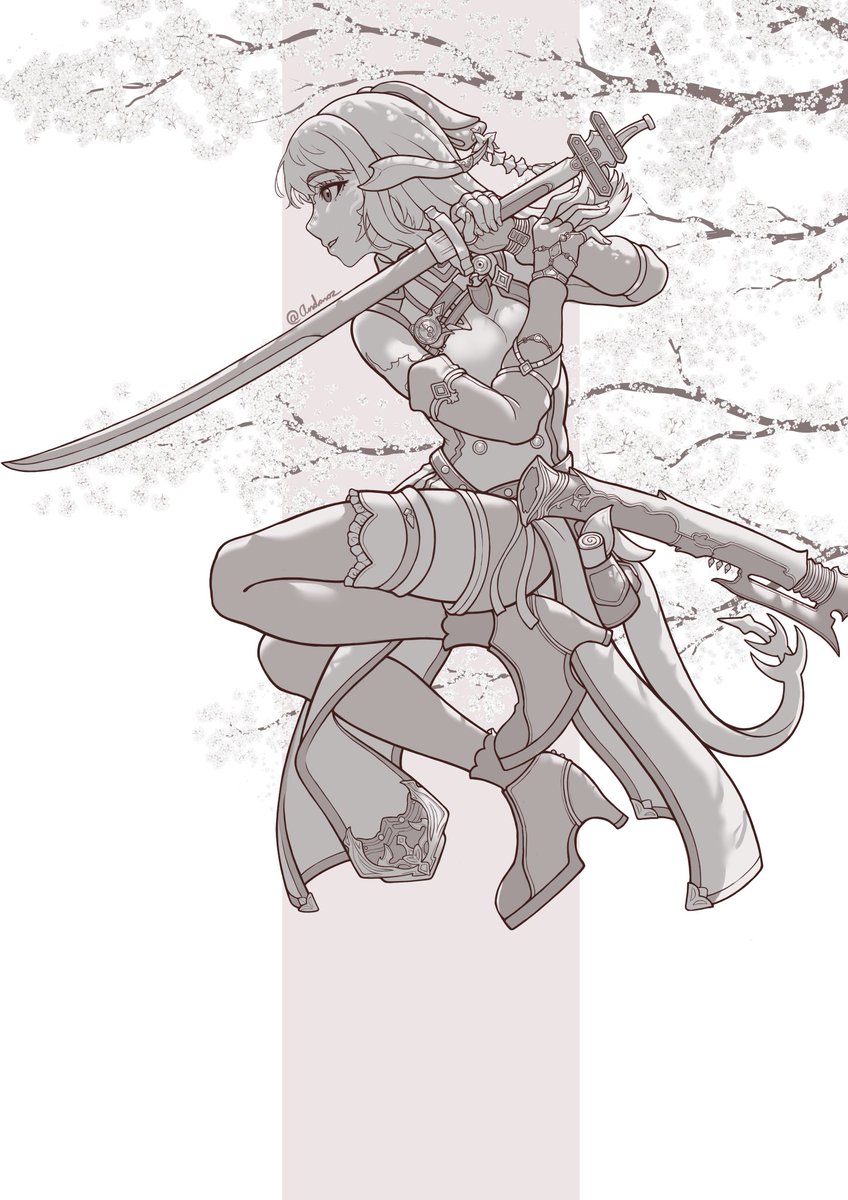 Commission sketch I'm working on, I know it's been a while since I showed something like this 🌸
#FFXIV #FF14