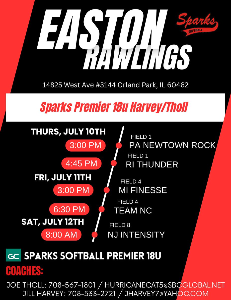 Brett Gentry (@brettgentry921) on Twitter photo Happy to be back home for the Easton Invite in Orland Park this weekend. Hope to see you there! <a href="/SparksPremier/">Jill Harvey - Sparks Premier</a> <a href="/SparksPremier18/">Coach Abbie Madison</a> <a href="/LWE_SB/">LWE Softball</a> <a href="/WMUSoftball/">Western Michigan Softball</a> <a href="/Coach_Mogan/">Morgan VanderBor</a> <a href="/coachferrell15/">Ben Ferrell</a> <a href="/Coach_MMerritt/">Makenzie Merritt</a> <a href="/GriffonSoftball/">Griffon Softball</a> <a href="/chelseyUMSL/">@chelseymulligan</a> <a href="/CoachPurviss/">Purvis</a> <a href="/NWBearcatSB/">Northwest Softball</a> <a href="/UIndySoftball/">UIndy Softball</a> <a href="/ChaninLuz/">Chanin Luz Billings</a> Happy to be back home for the Easton Invite in Orland Park this weekend. Hope to see you there! <a href="/SparksPremier/">Jill Harvey - Sparks Premier</a> <a href="/SparksPremier18/">Coach Abbie Madison</a> <a href="/LWE_SB/">LWE Softball</a> <a href="/WMUSoftball/">Western Michigan Softball</a> <a href="/Coach_Mogan/">Morgan VanderBor</a> <a href="/coachferrell15/">Ben Ferrell</a> <a href="/Coach_MMerritt/">Makenzie Merritt</a> <a href="/GriffonSoftball/">Griffon Softball</a> <a href="/chelseyUMSL/">@chelseymulligan</a> <a href="/CoachPurviss/">Purvis</a> <a href="/NWBearcatSB/">Northwest Softball</a> <a href="/UIndySoftball/">UIndy Softball</a> <a href="/ChaninLuz/">Chanin Luz Billings</a>