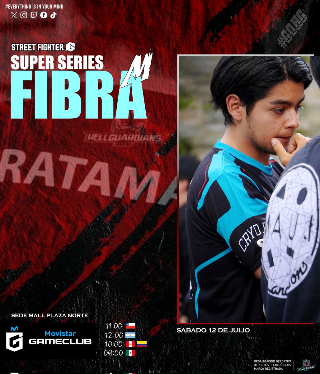 HellGuardians Esports (@hellguardianse) on Twitter photo #FibraMSuperSeries I #StreetFighters6
Este sábado 12 de julio, ven a apoyar a nuestros Guardianes del equipo #SF6 🇨🇱 que estaran compitiendo en el evento presencial <a href="/MovistarGC/">Movistar GameClub</a> organizado por <a href="/DhunterTvTwitch/">BLK/DhunterTV</a> 🫵.
#GOHG
#SF6 #FightingGames #Gamer #Esports #PS5 #Gaming #FibraMSuperSeries I #StreetFighters6
Este sábado 12 de julio, ven a apoyar a nuestros Guardianes del equipo #SF6 🇨🇱 que estaran compitiendo en el evento presencial <a href="/MovistarGC/">Movistar GameClub</a> organizado por <a href="/DhunterTvTwitch/">BLK/DhunterTV</a> 🫵.
#GOHG
#SF6 #FightingGames #Gamer #Esports #PS5 #Gaming