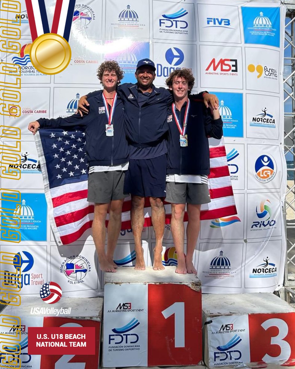 USAVBeach's tweet image. DOUBLE GOLD at the 2025 NORCECA U18 World Championship Qualifier!
Scribner/Grimes won the ๐ฅ by defeating ๐ฒ๐ฝ 2-0
Mortensen/Williams won the ๐ฅ by defeating ๐จ๐ฆ 2-0
Both teams earn berths to the 2025 FIVB U18 Beach World Champs, Oct. 7-11 in Doha, Qatar!