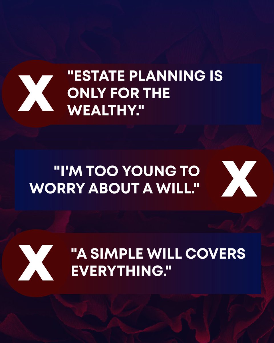 abonelaw's tweet photo. Proper estate planning is essential for everyone, regardless of age or wealth. Don't let myths prevent you from securing your future. 

If you are in the Dallas-Fort Worth area, schedule an appointment with us by calling 682-428-3046 right now!

#EstatePlanningMyths https://t.co/yQImGq0i00