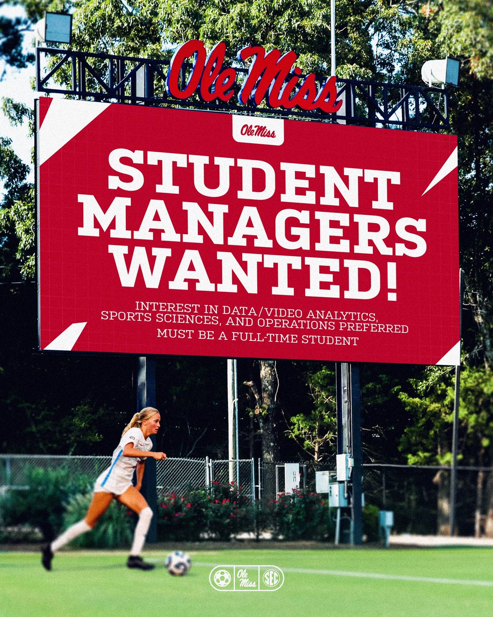 OleMissSoccer's tweet image. Come gain valuable experience with Ole Miss Soccer ⚽️
Email: Jydandos@olemiss.edu for more information
#HottyToddy