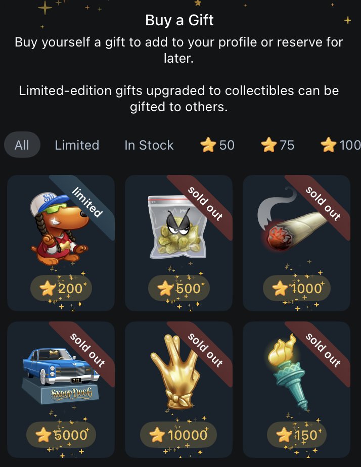 Snoop Dogg just dropped 996,000 of his own NFT Telegram Gifts and sold out in 37 Minutes! 🤯

The 12,000 Supply gift sold out in 1 Minute 47 Seconds! The 24,000 Supply gift sold out in 1 Minute 52 Seconds!

What do you think this means for the NFT Market? 🧵