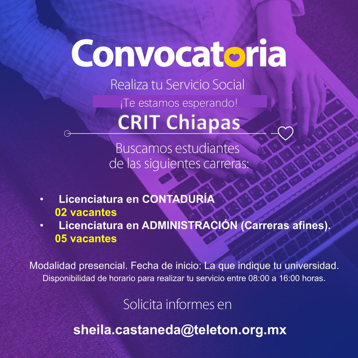 ¡Te estamos buscando!

Si eres estudiante en Administración y Contaduría y quieres realizar tu servicio social, ¡Esto es para ti!