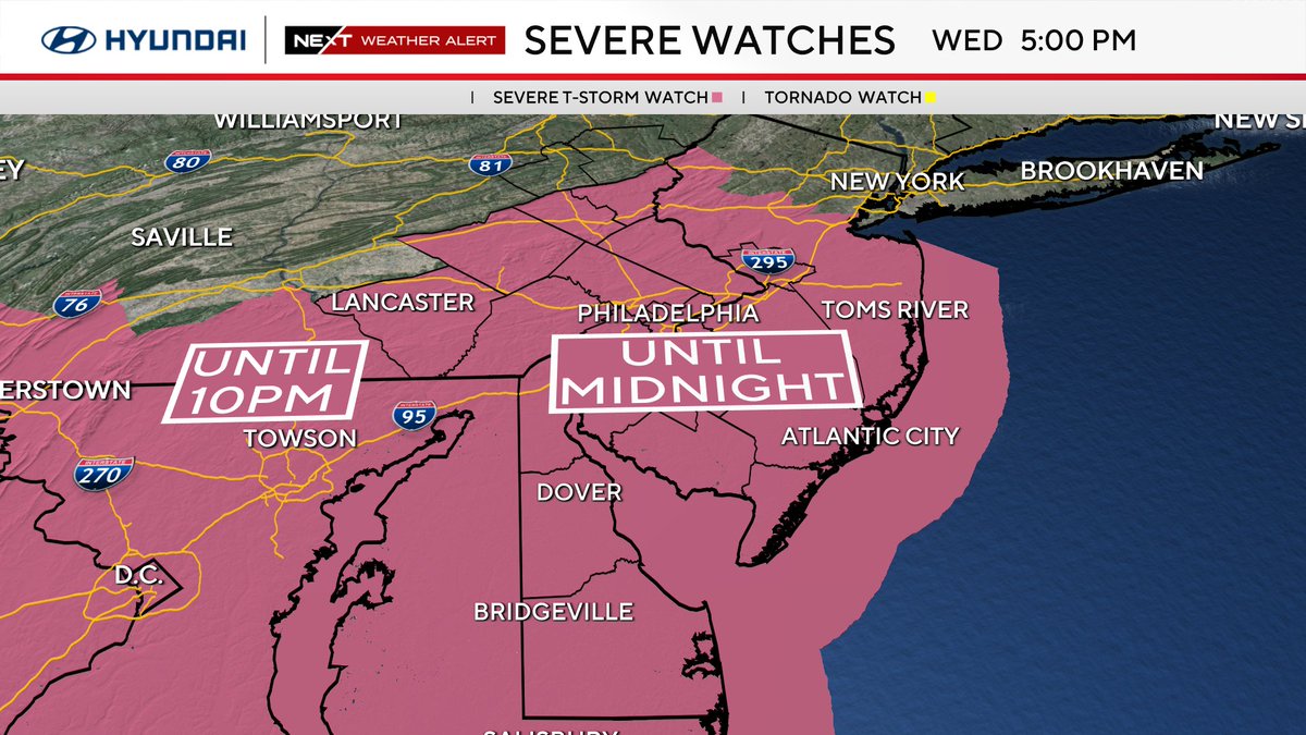 Meteorologist Grant Gilmore (@grantgilmorewx) on Twitter photo NEW WATCH | A Severe Thunderstorm Watch has been issued for the entire <a href="/CBSPhiladelphia/">CBS Philadelphia</a> area until midnight tonight. Damaging winds and heavy rain will be the primary concerns with these storms as they move into the area tonight. NEW WATCH | A Severe Thunderstorm Watch has been issued for the entire <a href="/CBSPhiladelphia/">CBS Philadelphia</a> area until midnight tonight. Damaging winds and heavy rain will be the primary concerns with these storms as they move into the area tonight.