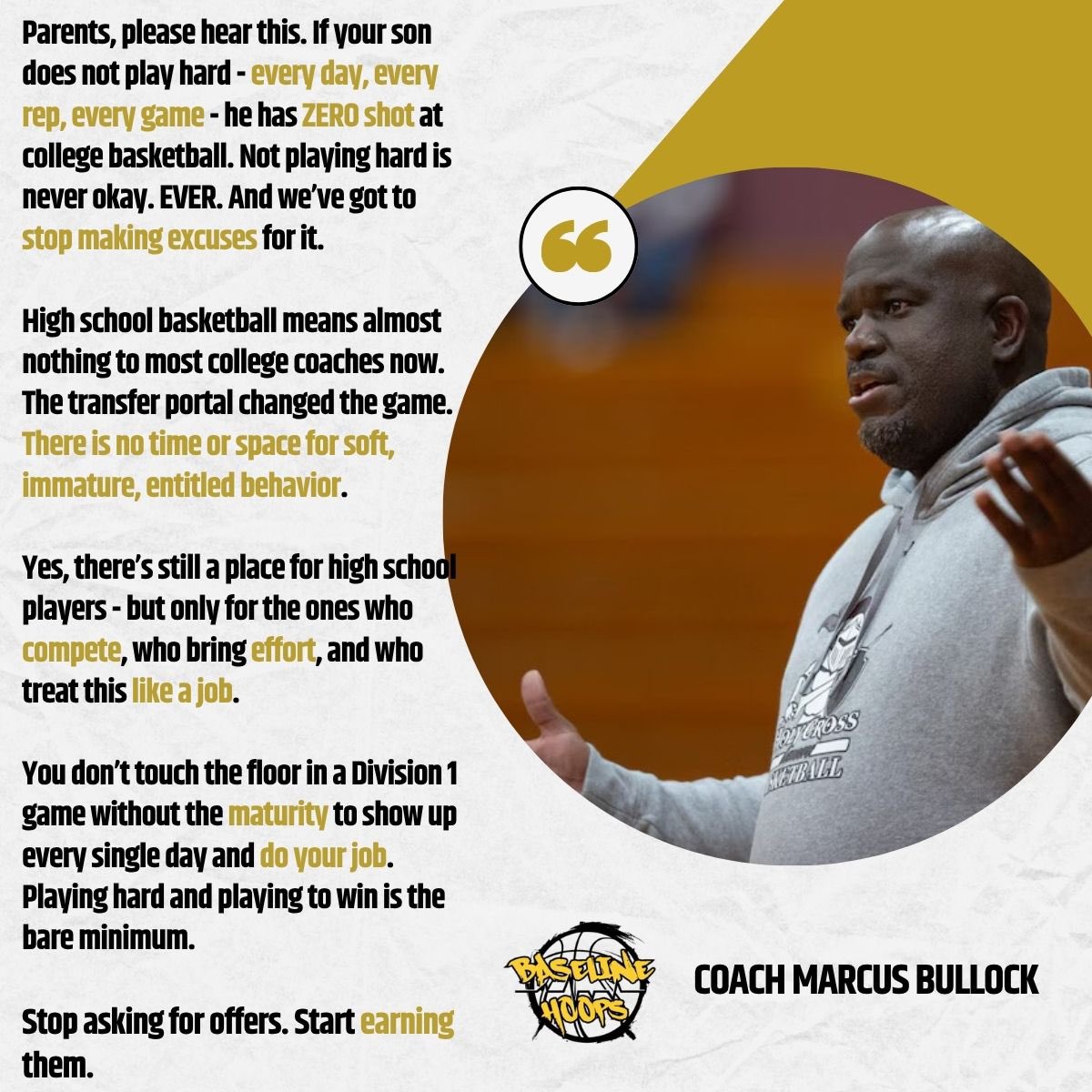 BaselineHoopsnj's tweet photo. I’m sorry to be so harsh but this needs to be said.
Parents, if your kid doesn’t play hard, that’s not on the coach. That’s on THEM.
Stop defending lazy habits.
Effort is non-negotiable if they want to play at the next level.
#BasketballParents #RealTalk #NoExcuses #BaselineHoops https://t.co/jHGcYdJf6c