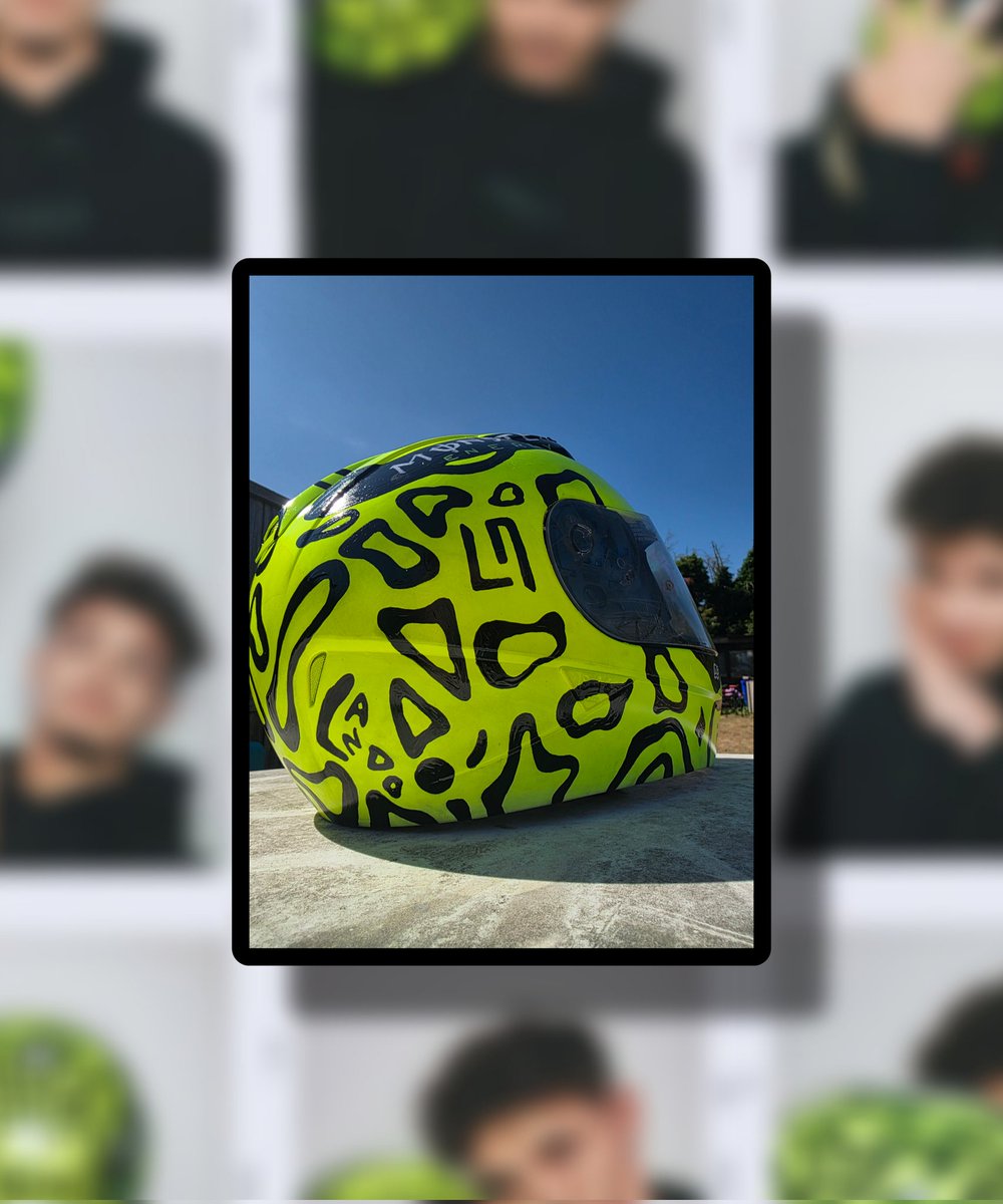 So happy with the end result 
First time hand painting a old crash helmet
 I had laying around Thought I would give Lando  print a try in honour of <a href="/LandoNorris/">Lando Norris</a> home win 🏆 
<a href="/McLarenF1/">McLaren Mastercard Formula 1 Team 🧡</a> 
<a href="/F1/">Formula 1</a>