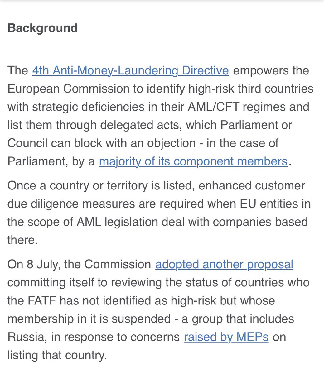 We welcome Prime Minister Dr Andrew Holness’s recognition of the European Parliament's endorsement of the recent update to the EU list of high-risk countries for anti-money laundering and counter terrorism financing \AML/CFT.