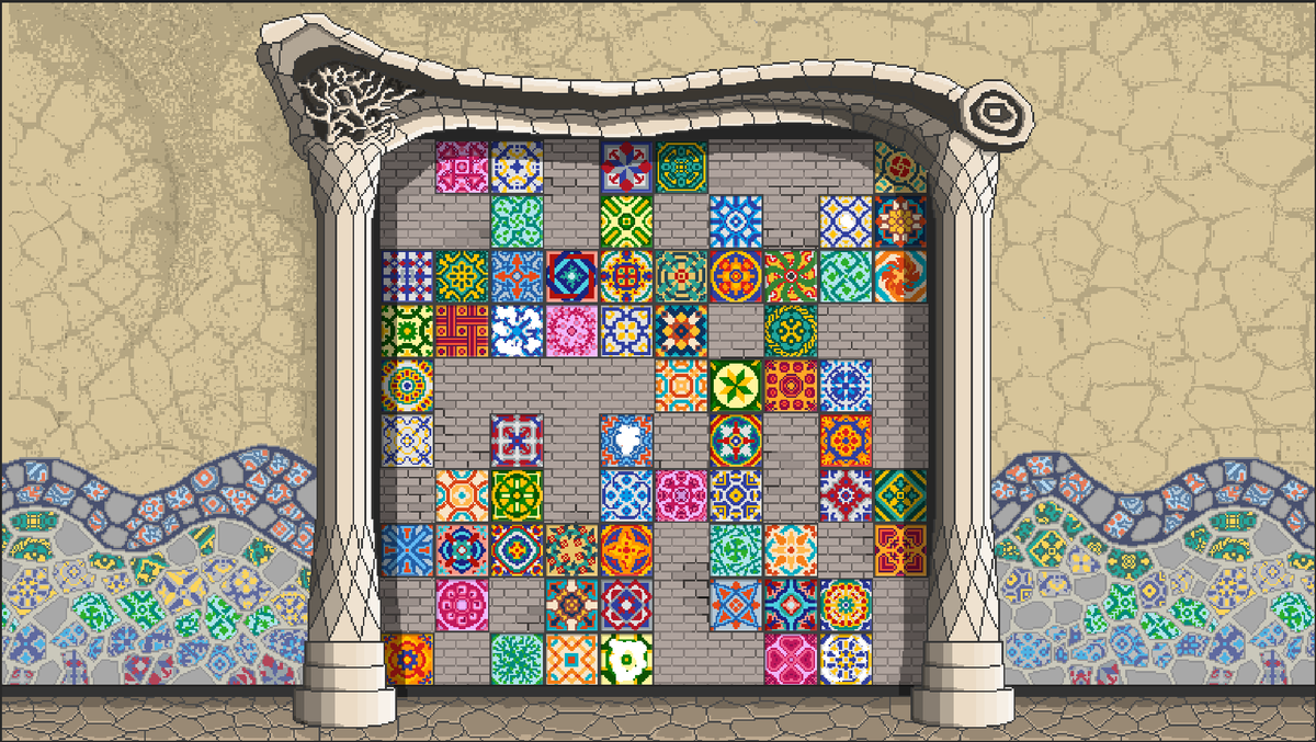 In Tezzel you must help Gaudí complete a masterpiece wall by solving colorful puzzles. 

Check it out on steam:
store.steampowered.com/app/3703730/?u…

#Tezzel #IndieGame #Puzzle #Indiedev #WishlistWednesday