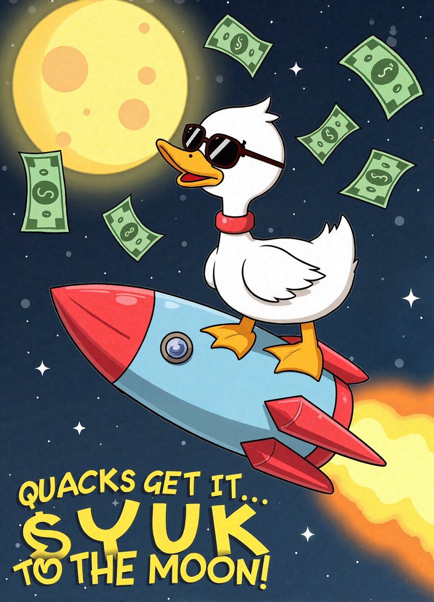 S71330178S's tweet photo. 📍DUCKYUK (YUK) IS LIVE! 🦆 🚀

The only coin that quacks back at the market.

📈 From the pond to the moon — DuckYuk is not your average crypto.
It’s wild. It’s weird. It’s winged. And it’s 100% fueled by meme energy. https://t.co/3uxAYEKPG1