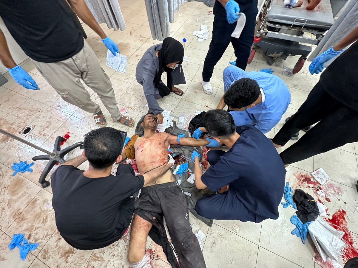 Electronic Intifada (@intifada) on Twitter photo .<a href="/WHO/">World Health Organization (WHO)</a> warned that Gaza's health system "is collapsing" with Nasser Medical Complex and Al-Amal Hospital at risk of becoming non-functional due to Israeli military encroachment, attacks and forcible evacuation orders.
(📸 Moaz Abu Taha / APA images) .<a href="/WHO/">World Health Organization (WHO)</a> warned that Gaza's health system "is collapsing" with Nasser Medical Complex and Al-Amal Hospital at risk of becoming non-functional due to Israeli military encroachment, attacks and forcible evacuation orders.
(📸 Moaz Abu Taha / APA images)
