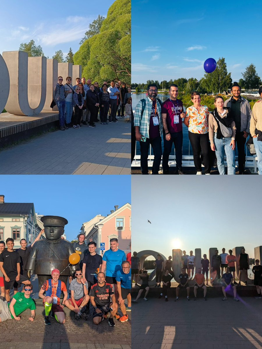 #EUROMAR2025 day 4 was finished with a relaxing walking and running event. We went through the beautiful sunny #Oulu city, breathing in the lively river, green grass and blooming flowers. Such a great memory we’ve had together! #NMR #EPR #ESR #MRI