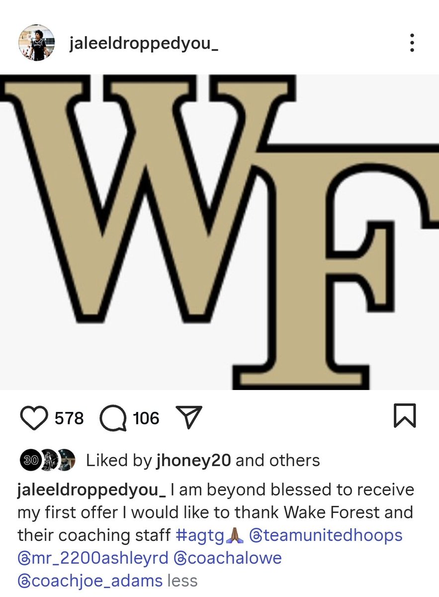 wschristian_mbb's tweet image. 2028 6'1 PG Jaleel Smith has received an offer from Wake Forest University. Congratulations @JaleelSmith24