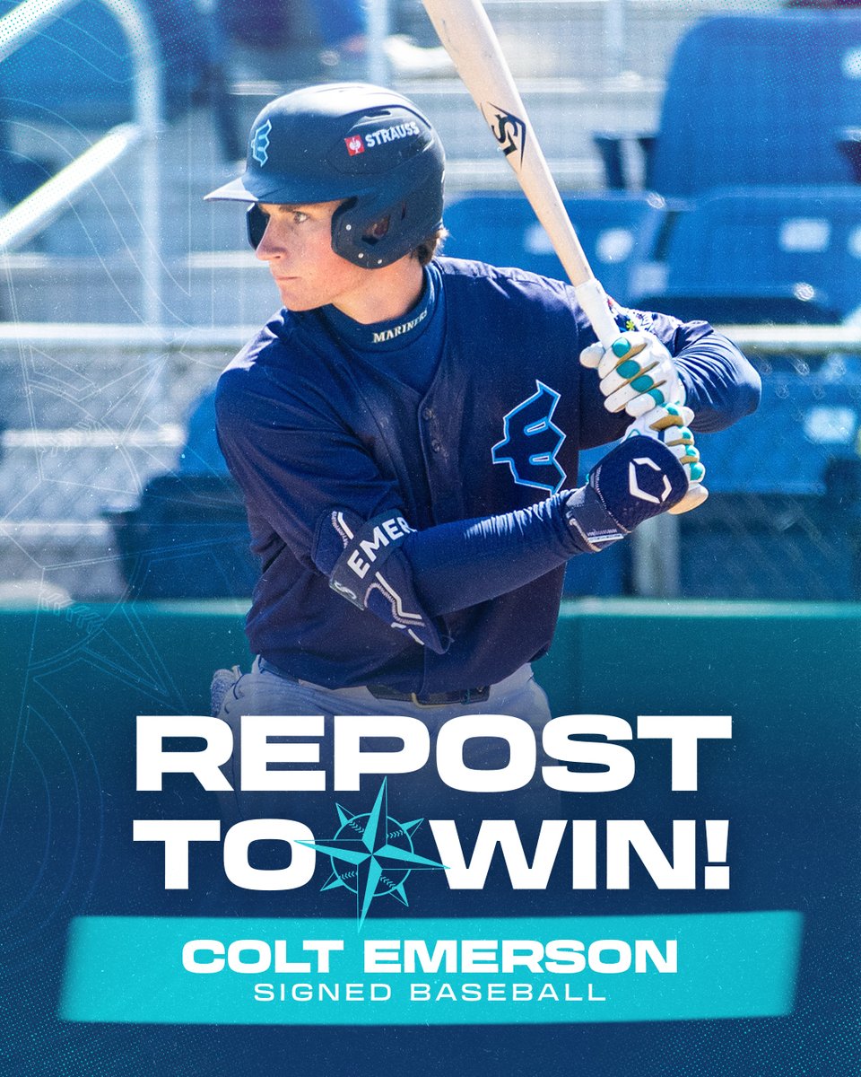Mariners Player Development (@msplayerdev) on Twitter photo βΎοΈ REPOST TO WIN βΎοΈ
The #MLBDraft starts this Sunday and weβre giving away a signed baseball from our 2023 1st-round pick <a href="/Colt_emerson/">Colt Emerson</a>! Smash that repost button for a chance to add his signature to your collection! #TridentsUp βΎοΈ REPOST TO WIN βΎοΈ
The #MLBDraft starts this Sunday and weβre giving away a signed baseball from our 2023 1st-round pick <a href="/Colt_emerson/">Colt Emerson</a>! Smash that repost button for a chance to add his signature to your collection! #TridentsUp