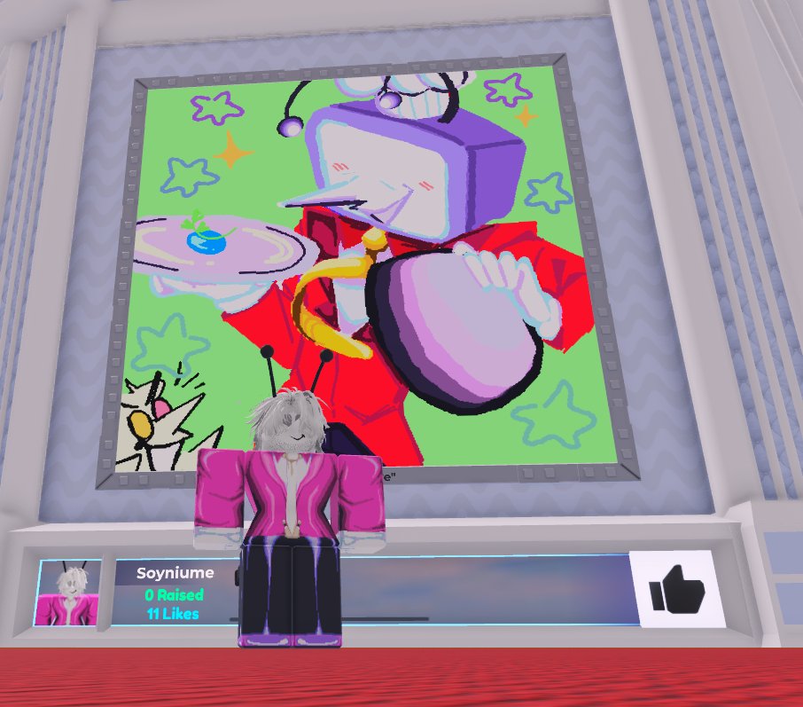 MrNiume's tweet photo. #DELTARUNE #tenna #robloxart 
vibing in roblox so ... i made it in game https://t.co/cbQlvdjlYB
