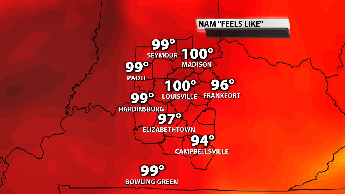 EVEN HOTTER | When heat index values make a run at the century mark on @wdrbnews!