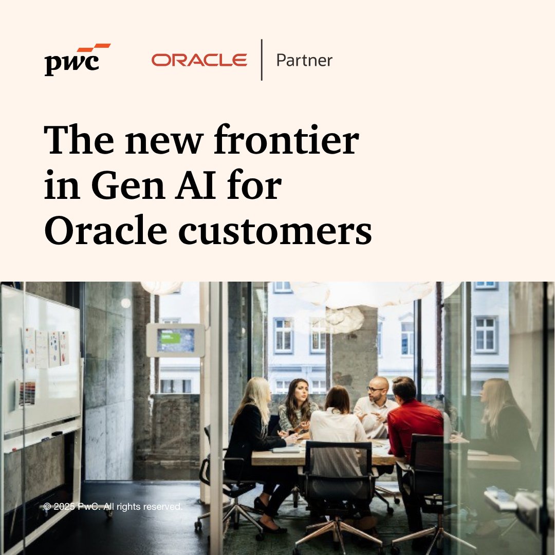 Conoce cómo las soluciones de PwC y Oracle permiten automatizar procesos, generar insights y actuar en tiempo real en áreas como finanzas y recursos humanos, gracias a controles integrados: spklr.io/6016BDo9K 
#IA #TransformaciónDigital #tecnología