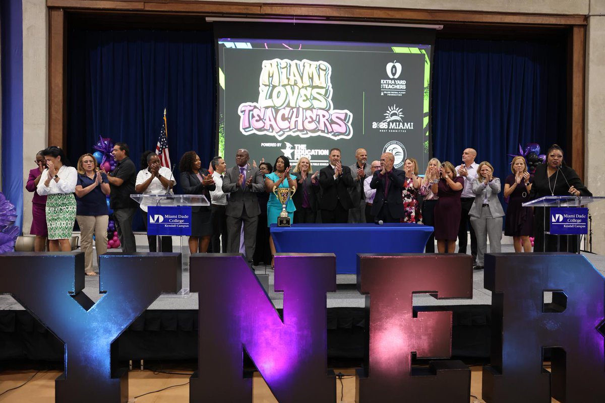 SuptDotres's tweet image. Grateful to @EducationFund, @CFBPlayoff Foundation, @OrangeBowl, and the 2026 Miami Host Committee for joining us at #Synergy2025 and supporting Miami Loves Teachers. Together, we’re making Miami a place where educators feel valued, supported, and empowered to thrive.…