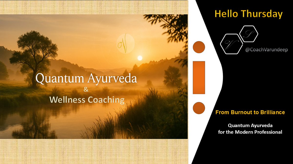 coachvarundeep's tweet photo. From Burnout to Brilliance: Quantum Ayurveda for the Modern Professional
Have you ever found urself staring at your screen late at night, utterly exhausted, yet unable to stop working?
You whisper to urself, “I can’t keep living like this.”
 u r not alone
https://t.co/hWcdxjW5WV https://t.co/FR1Qfokbq1