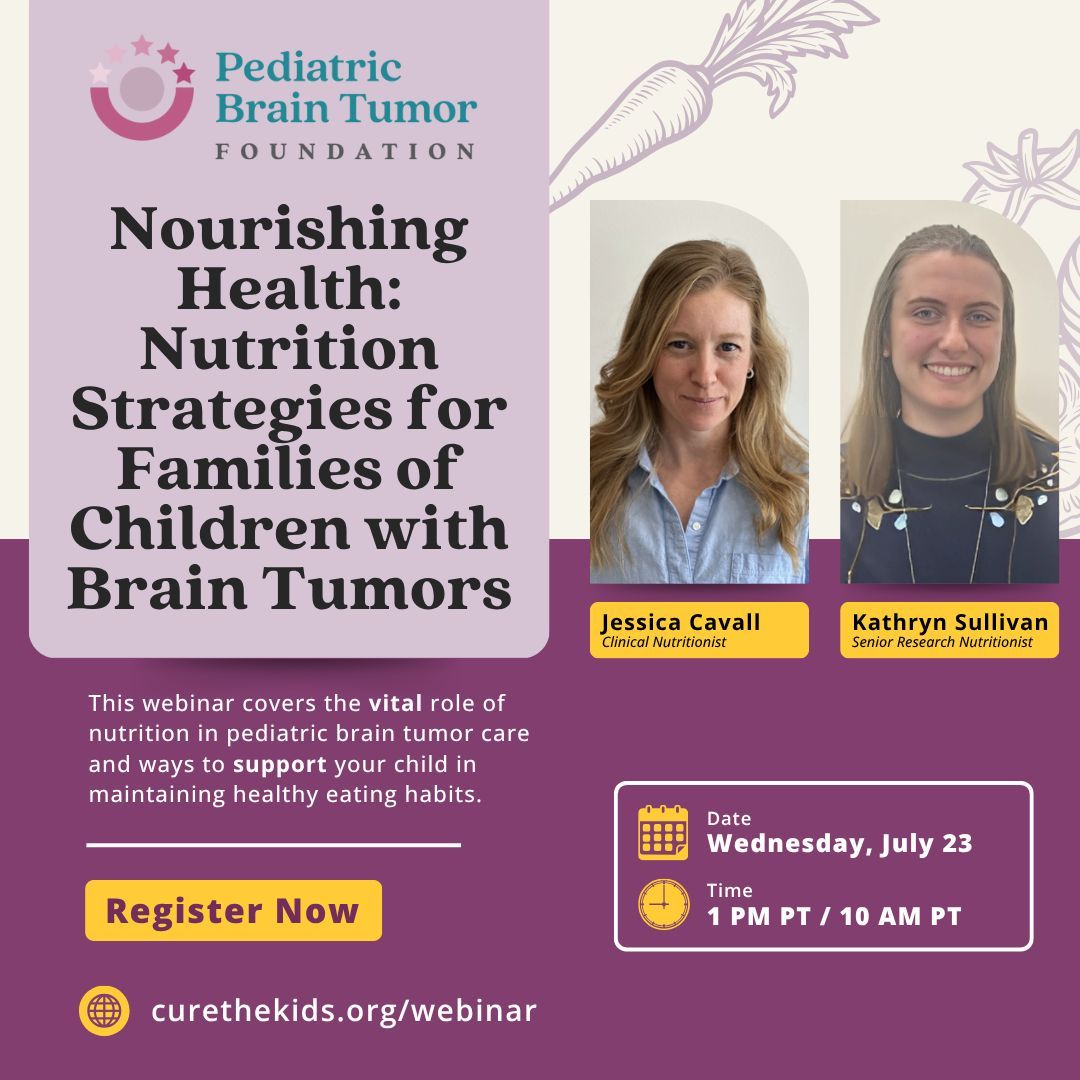 PBTF's tweet image. 💡 Could nutrition be the missing piece in your child’s brain tumor care?
Join the PBTF on Wednesday, July 23rd at 1 PM PT / 10 AM PT for a free webinar that dives into the essential role of nutrition in pediatric brain tumor care: buff.ly/kj9EKF8
