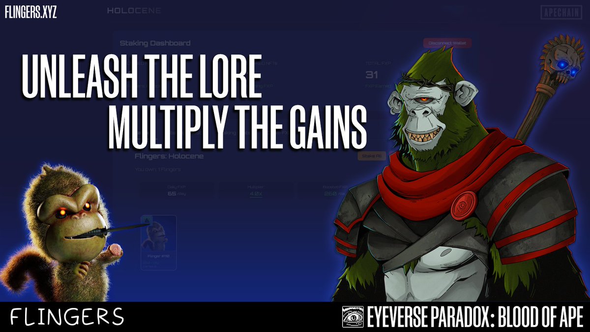 🚨 NEW STAKING MULTIPLIER ACTIVE 

FLINGERS x EYEVERSED
PARADOX: BLOOD OF APE
🔥 Now Boosting Your Staking Rewards

<a href="/eyeversed/">Eyeverse</a> <a href="/flingersonape/">FLINGERS</a> 

🩸Stake More. 
🩸Earn More. 
🩸Bleed Less.

BRACE👁️