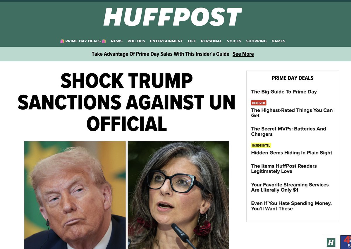 Akbar Shahid Ahmed (@akbarsahmed) on Twitter photo Now leading <a href="/HuffPost/">HuffPost</a>: My scoop on Trump slapping sanctions on UN expert <a href="/FranceskAlbs/">Francesca Albanese, UN Special Rapporteur oPt</a> for helping the International Criminal Court (ICC) probe Israel's US-backed offensive in Gaza — while he hosts Benjamin Netanyahu, the target of an ICC arrest warrant.
huffpost.com/entry/francesc… Now leading <a href="/HuffPost/">HuffPost</a>: My scoop on Trump slapping sanctions on UN expert <a href="/FranceskAlbs/">Francesca Albanese, UN Special Rapporteur oPt</a> for helping the International Criminal Court (ICC) probe Israel's US-backed offensive in Gaza — while he hosts Benjamin Netanyahu, the target of an ICC arrest warrant.
huffpost.com/entry/francesc…