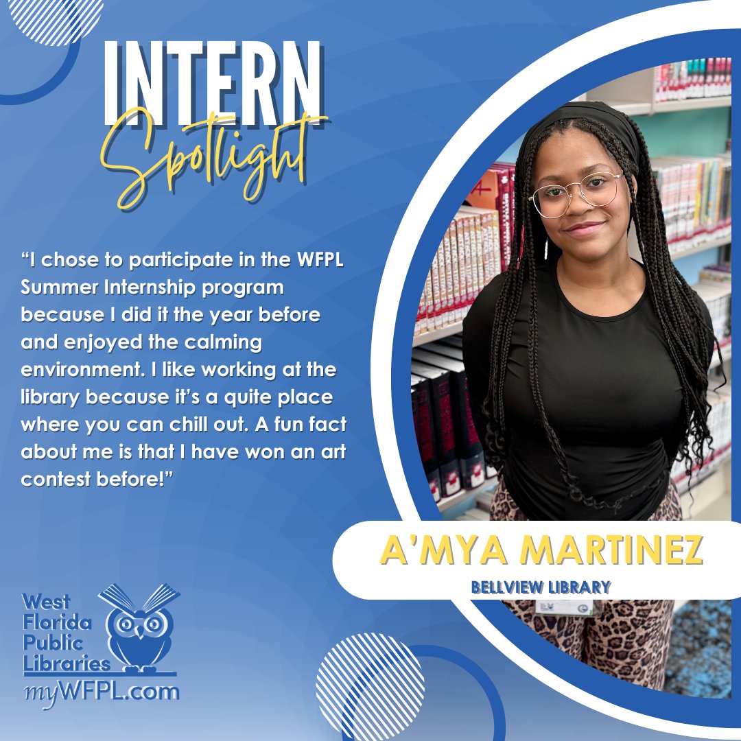 MyWFPL's tweet photo. As we are incredibly thankful for the amazing group that chose to spend their summers learning the ins and outs of working at a public library with us, we want to take a moment to highlight our wonderful WFPL summer interns! 🎉 🦉✨📚💙 https://t.co/1bZK5UUqpT
