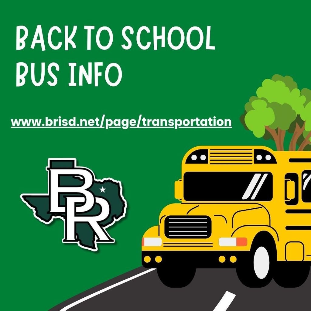 Bus registration for the 25-26 school year is now open at brisd.net/page/transport…. Students must be registered for transportation each year. Students registered for the bus after July 31st may not be assigned to a route until the second week of school.