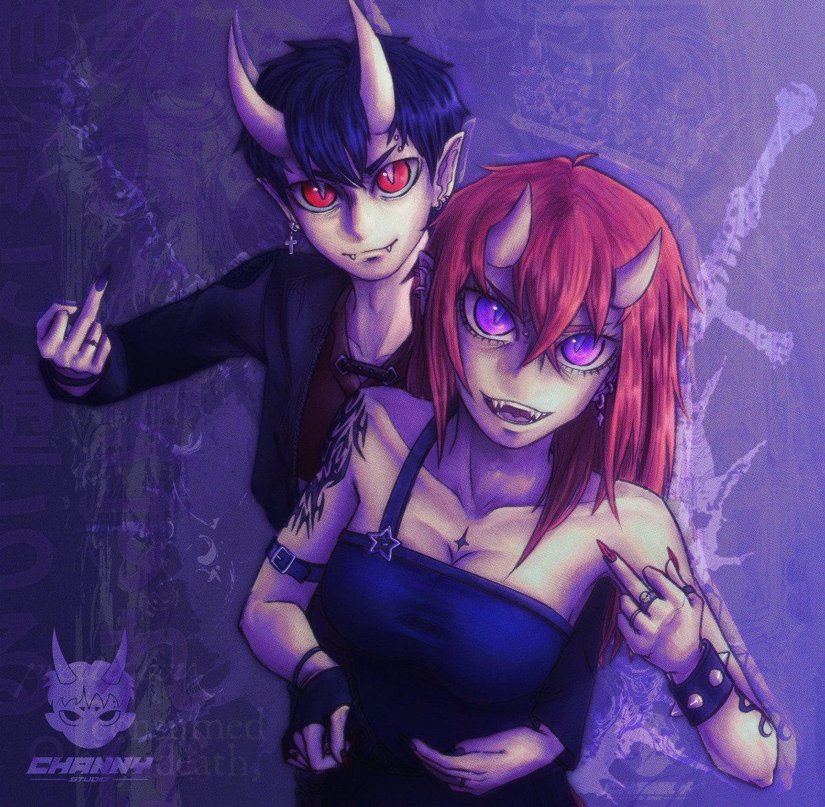 Channy &amp; Lyra 🤠

#oc #digitalart