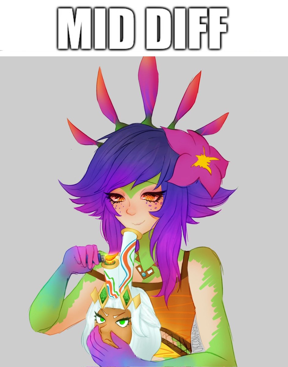 VeraNeeko's tweet image. got sent a photo of gwen smoking the shaco bong and was inspired to make this
#neeko #neekolol #artoflegends