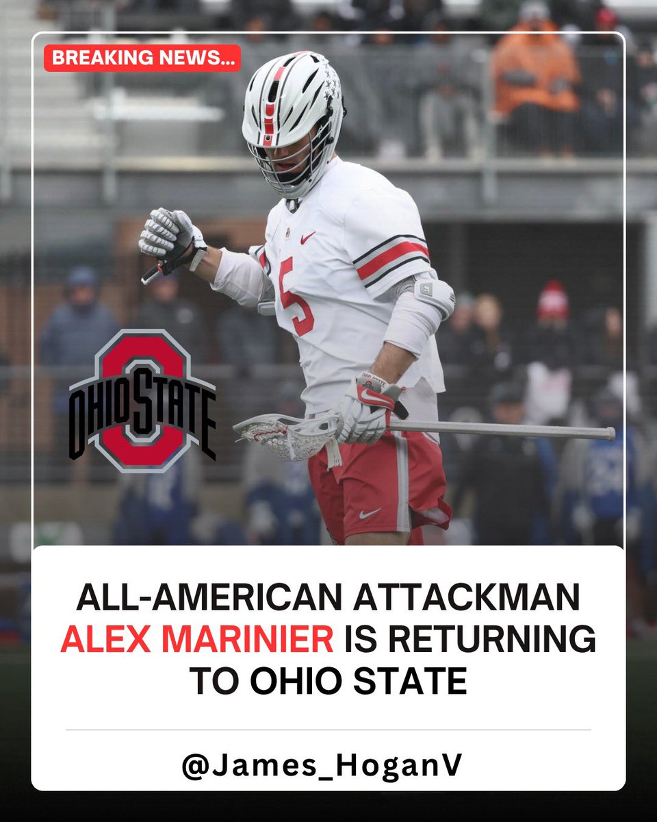 James Hogan V (@james_hoganv) on Twitter photo 🚨BREAKING: All-American attackmen Alex Marinier is returning to <a href="/OhioStateMLAX/">Ohio State Men's Lacrosse</a> for a graduate year sources have confirmed. The First Team All-Big Ten honoree led the Big Ten with 50 goals in 2025, becoming the third Buckeye ever to hit that mark. This is massive for the Ohio 🚨BREAKING: All-American attackmen Alex Marinier is returning to <a href="/OhioStateMLAX/">Ohio State Men's Lacrosse</a> for a graduate year sources have confirmed. The First Team All-Big Ten honoree led the Big Ten with 50 goals in 2025, becoming the third Buckeye ever to hit that mark. This is massive for the Ohio