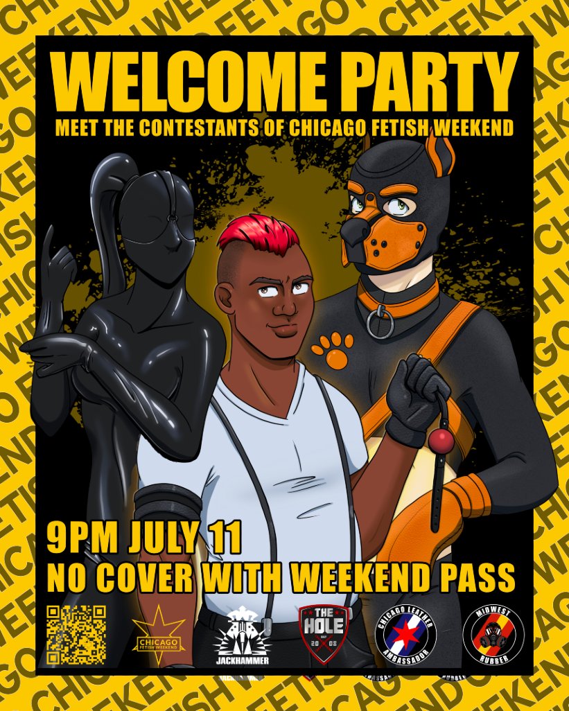 Ready for Chicago Fetish Weekend? So are we! 😉 Jackhammer is rolling out the red carpet for all the attendees. Come to the CFW Welcome Party this Friday at 9pm to meet the contestants, make new friends, and dive into the weekend vibes!