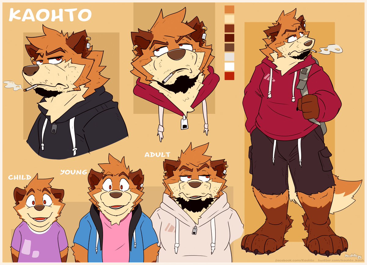 kaohto_kaoh's tweet image. Kaohto's Reference Sheet.
Hi guys👋! I drew a reference sheet for Kaohto 🦊🐻(aka me) 🙃.
Greetings!