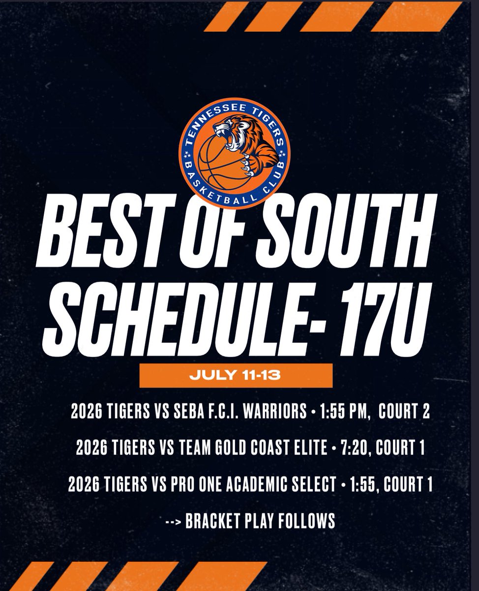 Tennessee Tigers (@tigerstennessee) on Twitter photo 🚨Coaches, this is for you🫵
Check out our 2026 guys schedule for <a href="/hoopseen/">HoopSeen</a> Best of the South! All games are played at Georgia International Convention Center! #T4L🐅 🚨Coaches, this is for you🫵
Check out our 2026 guys schedule for <a href="/hoopseen/">HoopSeen</a> Best of the South! All games are played at Georgia International Convention Center! #T4L🐅