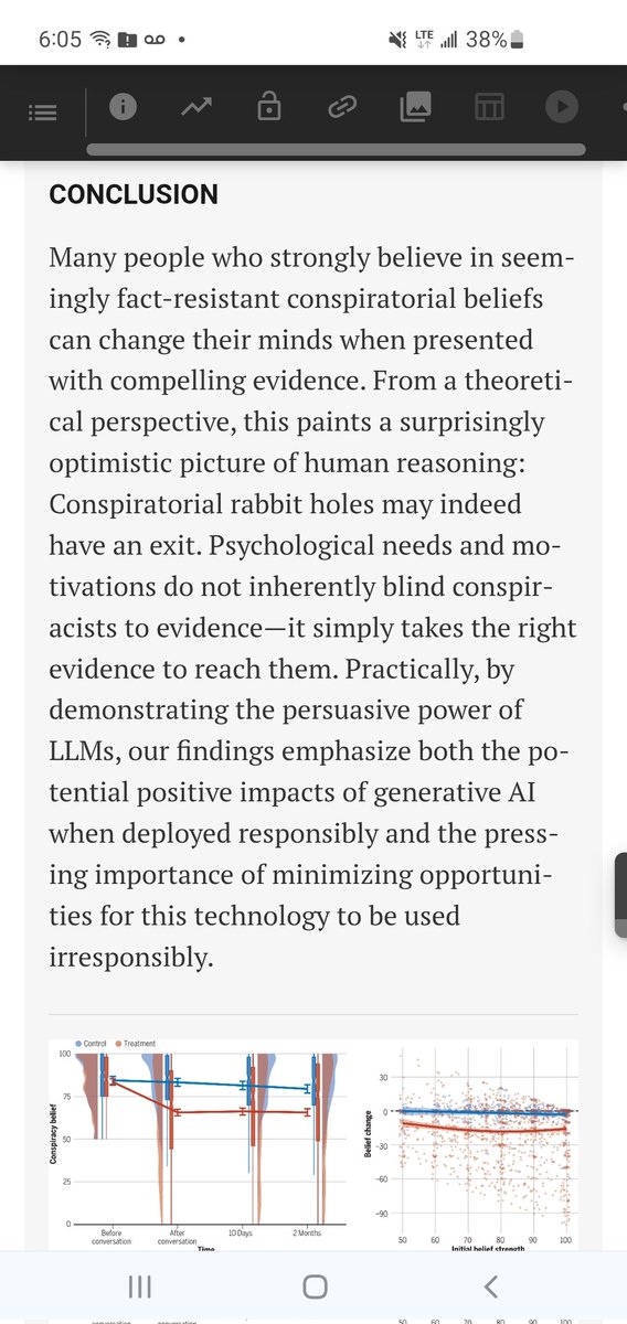 🚨 🚨 🚨 
Imagine believing the AI isn't biased after reading this post. 😳 🤡
Durably reducing conspiracy beliefs through dialogues with AI science.org/doi/abs/10.112…